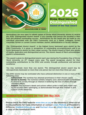 Nominations Are Now Open | 2026 DWU Distinguished Alumni of the Year Award