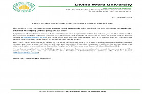 MBBS Entry Exam for 