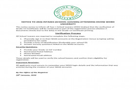 Notice to 2026 Intakes 