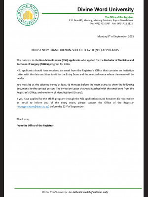 MBBS Entry Exam for Non-School Leaver (NSL) Applicants