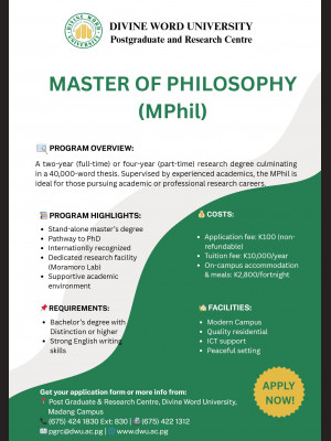 Master of Philosophy (MPhil) Program | Applications Now Open!