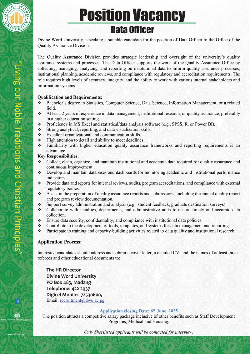 13 May QA Data Officer Advert updated 130525 resized
