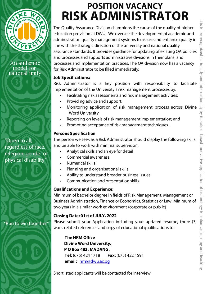 QA advert Risk Admin page 001