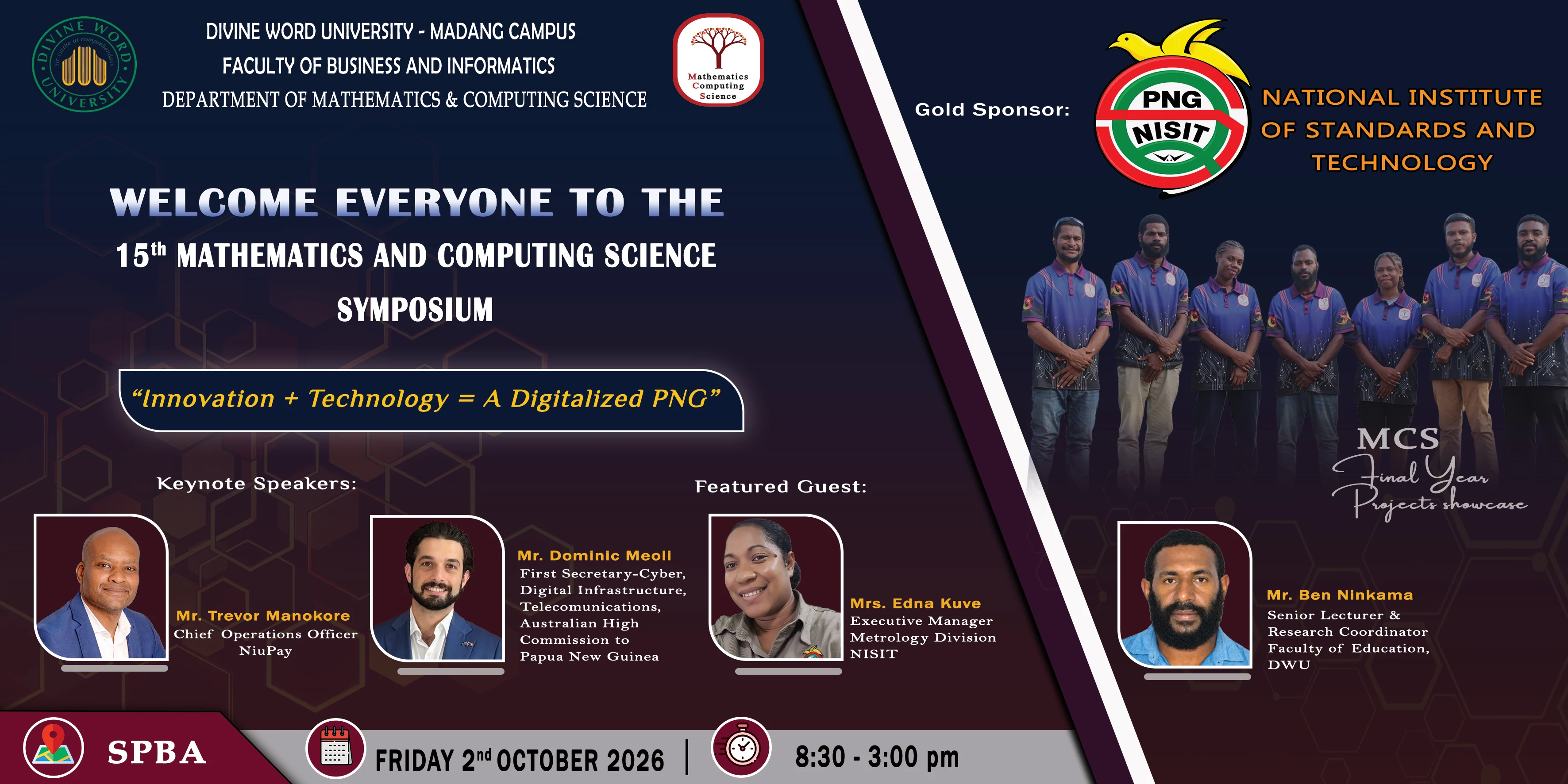 15th Mathematics & Computing Science Symposium